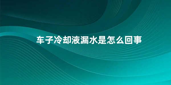 车子冷却液漏水是怎么回事