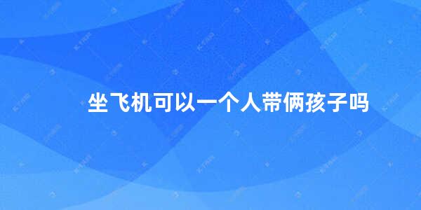 坐飞机可以一个人带俩孩子吗