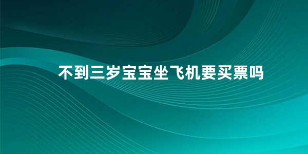 不到三岁宝宝坐飞机要买票吗