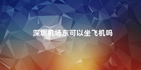 深圳机场东可以坐飞机吗