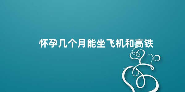 怀孕几个月能坐飞机和高铁