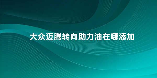 大众迈腾转向助力油在哪添加