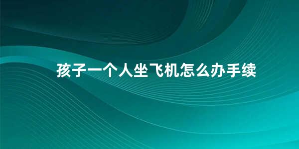 孩子一个人坐飞机怎么办手续