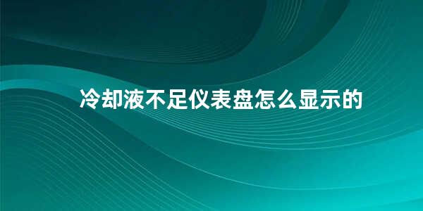 冷却液不足仪表盘怎么显示的