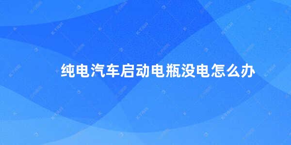 纯电汽车启动电瓶没电怎么办