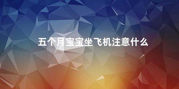 五个月宝宝坐飞机注意什么