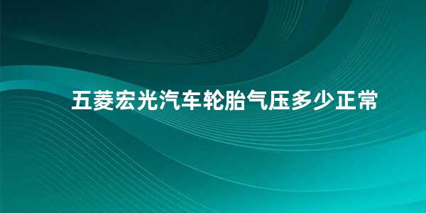 五菱宏光汽车轮胎气压多少正常