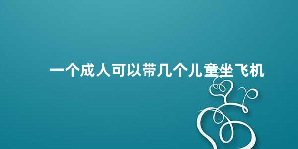 一个成人可以带几个儿童坐飞机