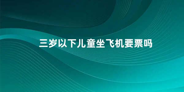 三岁以下儿童坐飞机要票吗