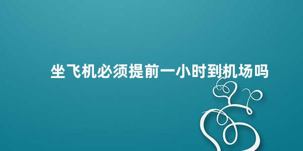 坐飞机必须提前一小时到机场吗