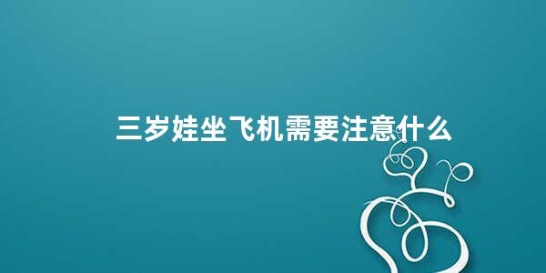 三岁娃坐飞机需要注意什么