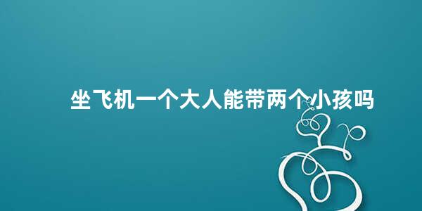 坐飞机一个大人能带两个小孩吗