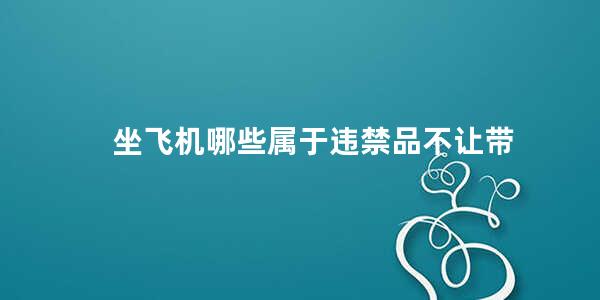 坐飞机哪些属于违禁品不让带