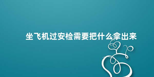 坐飞机过安检需要把什么拿出来