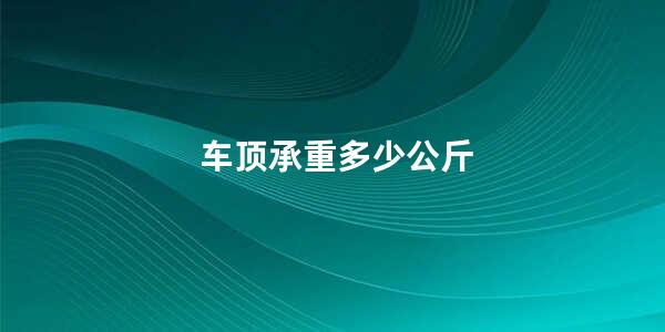 车顶承重多少公斤