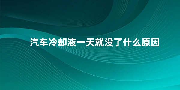 汽车冷却液一天就没了什么原因