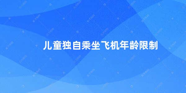 儿童独自乘坐飞机年龄限制