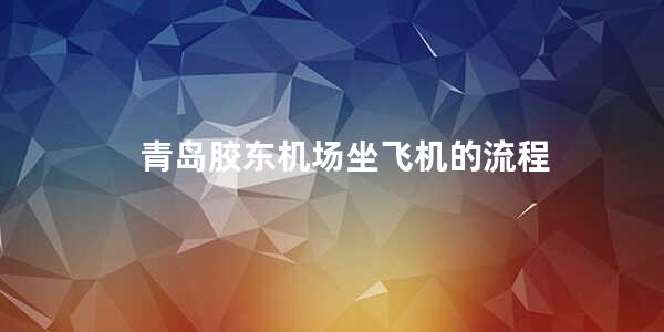 青岛胶东机场坐飞机的流程