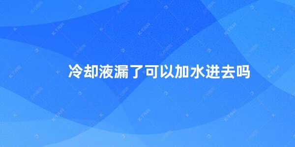 冷却液漏了可以加水进去吗