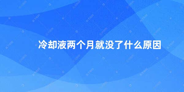 冷却液两个月就没了什么原因