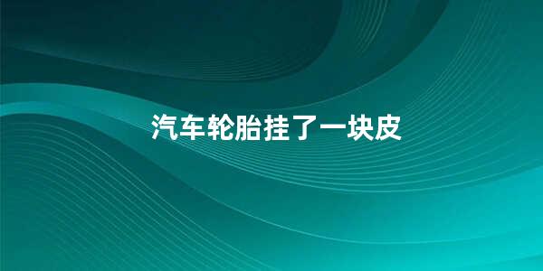 汽车轮胎挂了一块皮