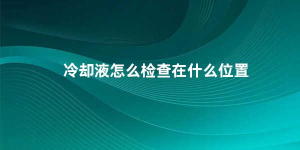 冷却液怎么检查在什么位置