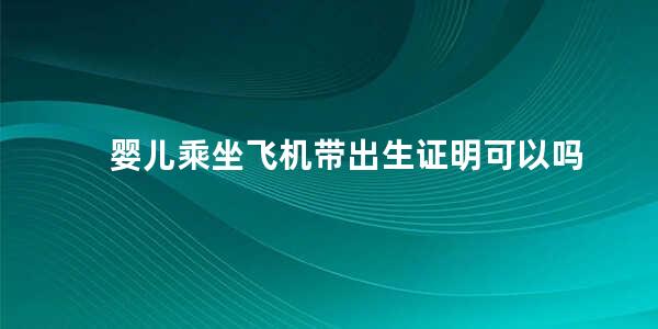 婴儿乘坐飞机带出生证明可以吗