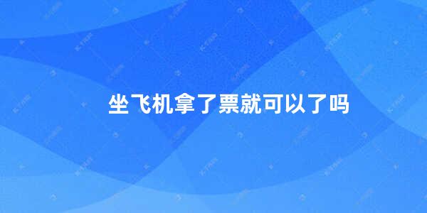 坐飞机拿了票就可以了吗