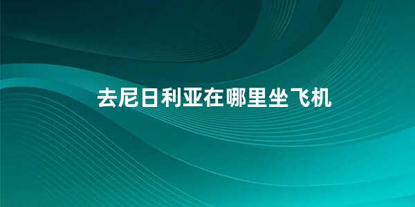 去尼日利亚在哪里坐飞机