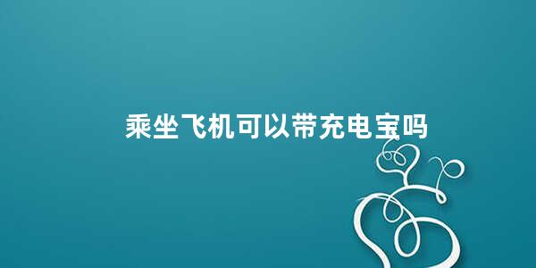 乘坐飞机可以带充电宝吗