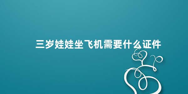 三岁娃娃坐飞机需要什么证件