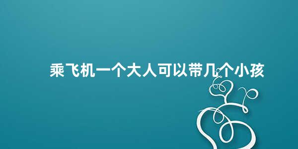 乘飞机一个大人可以带几个小孩