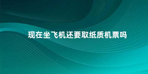 现在坐飞机还要取纸质机票吗