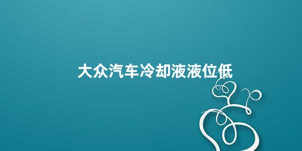 大众汽车冷却液液位低