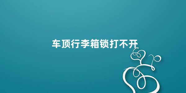 车顶行李箱锁打不开