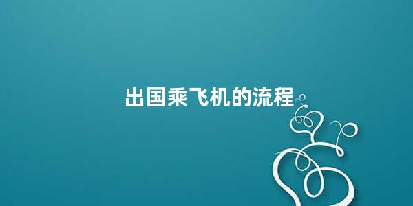 出国乘飞机的流程