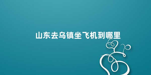 山东去乌镇坐飞机到哪里