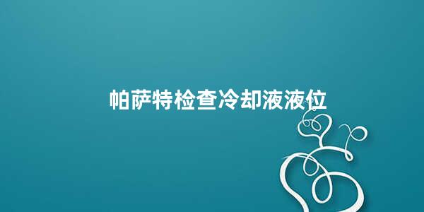 帕萨特检查冷却液液位