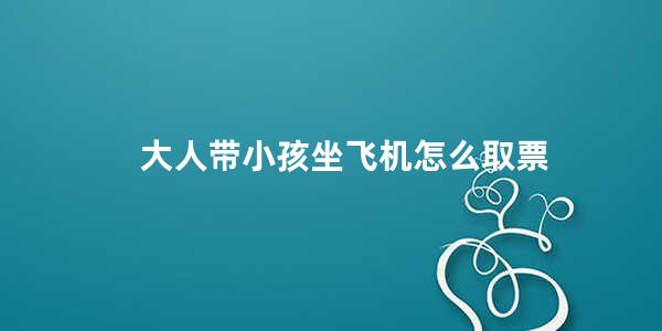 大人带小孩坐飞机怎么取票