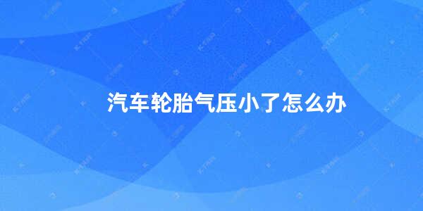 汽车轮胎气压小了怎么办