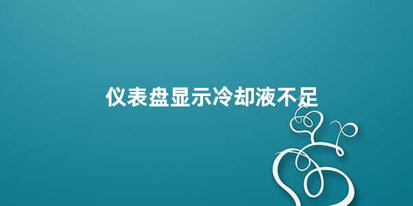 仪表盘显示冷却液不足