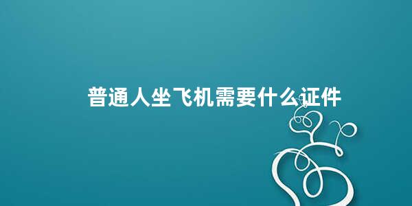 普通人坐飞机需要什么证件