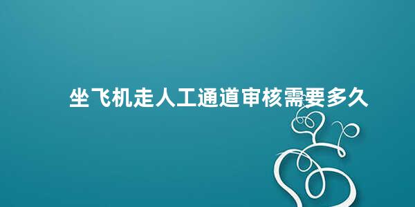 坐飞机走人工通道审核需要多久