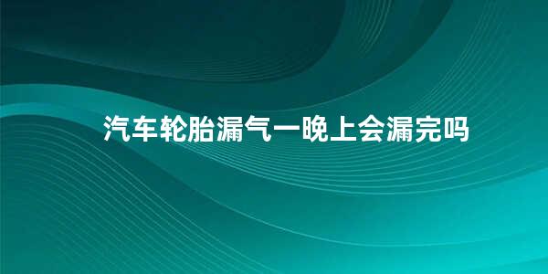 汽车轮胎漏气一晚上会漏完吗