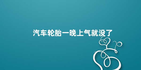 汽车轮胎一晚上气就没了