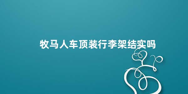 牧马人车顶装行李架结实吗