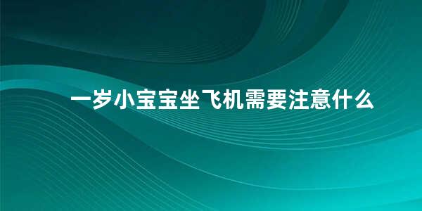 一岁小宝宝坐飞机需要注意什么