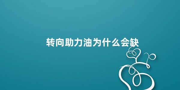 转向助力油为什么会缺