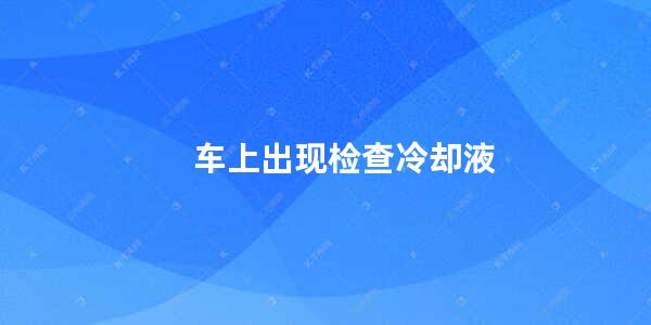 车上出现检查冷却液