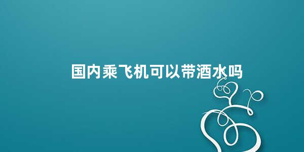 国内乘飞机可以带酒水吗